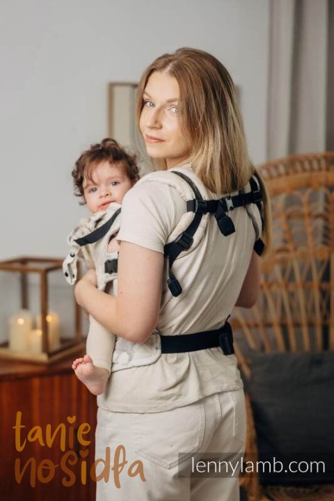 Nosidełko Ergonomiczne LennyGo z tkaniny żakardowej 100% bawełna , Baby Size - PARK JURAJSKI - ICE DESERT
