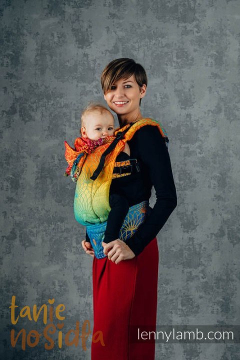 Nosidełko Ergonomiczne LennyGo z tkaniny żakardowej 100% bawełna , Baby Size - TĘCZOWY LOTOS