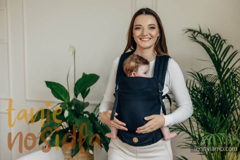 Moje Pierwsze Nosidełko LennyLight, splot jodełkowy, 100% bawełna , rozmiar standard - MAŁA JODEŁKA CZARNY HEBAN