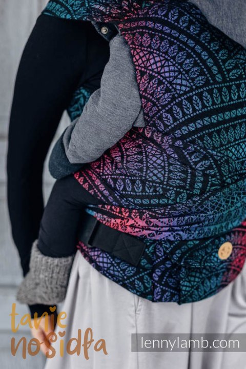 Nosidełko LennyHybrid Half Buckle, splot żakardowy, 60% bawełna, 28% wełna merino, 8% jedwab, 4% kaszmir , rozmiar standard - PA