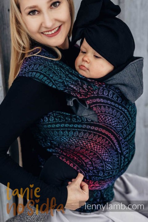 Nosidełko LennyHybrid Half Buckle, splot żakardowy, 60% bawełna, 28% wełna merino, 8% jedwab, 4% kaszmir , rozmiar standard - PA