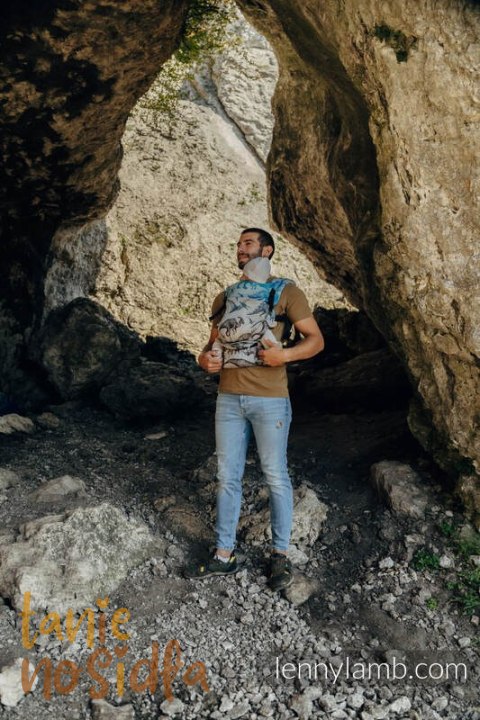 Nosidełko LennyLight z tkaniny żakardowej 100% bawełna , rozmiar standard - PARK JURAJSKI - FOSSIL