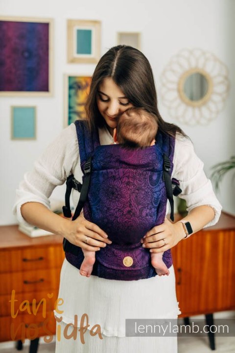 Nosidełko LennyLight z tkaniny żakardowej 100% bawełna , rozmiar standard - DZIKIE WINO - BOUQUET