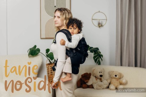 Nosidełko LennyPreschool, splot jodełkowy, 100% bawełna, rozmiar preschool - MAŁA JODEŁKA CZARNY HEBAN