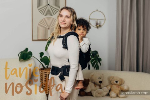 Nosidełko LennyPreschool, splot jodełkowy, 100% bawełna, rozmiar preschool - MAŁA JODEŁKA CZARNY HEBAN
