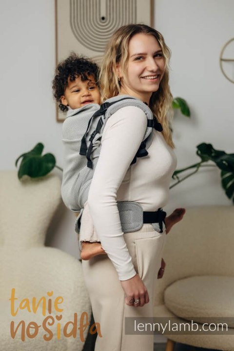 Nosidełko LennyPreschool, splot jodełkowy, 100% bawełna, rozmiar preschool - MAŁA JODEŁKA SZARA