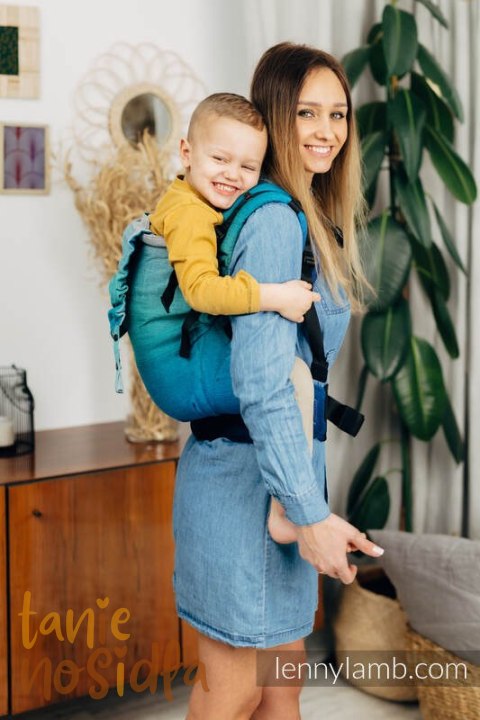 Nosidełko LennyPreschool z tkaniny skośno-krzyżowej 100% bawełna, rozmiar preschool - AIRGLOW