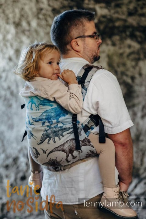 Nosidełko LennyPreschool z tkaniny żakardowej 100% bawełna, rozmiar preschool - PARK JURAJSKI - FOSSIL