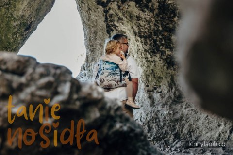 Nosidełko LennyPreschool z tkaniny żakardowej 100% bawełna, rozmiar preschool - PARK JURAJSKI - FOSSIL