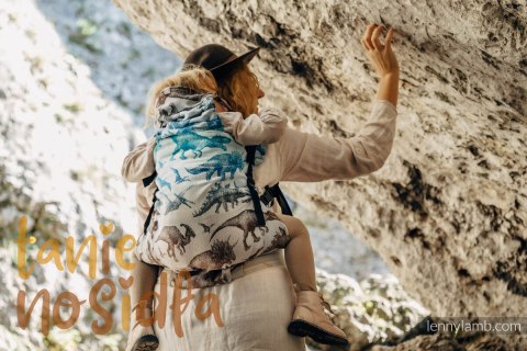 Nosidełko LennyPreschool z tkaniny żakardowej 100% bawełna, rozmiar preschool - PARK JURAJSKI - FOSSIL