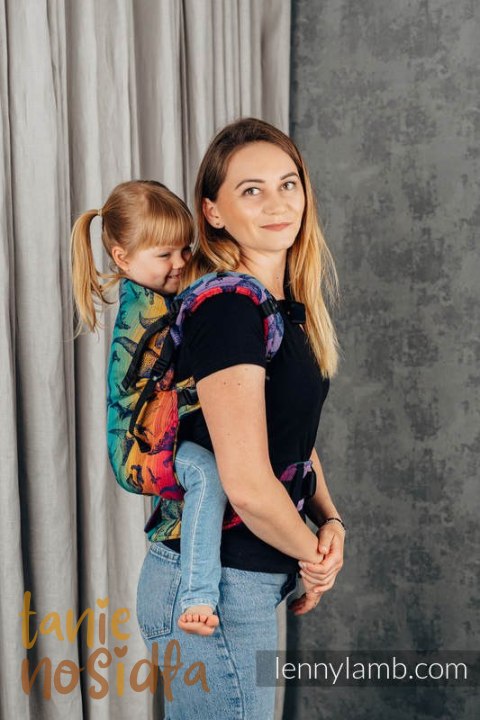 Nosidełko LennyPreschool z tkaniny żakardowej 100% bawełna, rozmiar preschool - PARK JURAJSKI - NOWA ERA