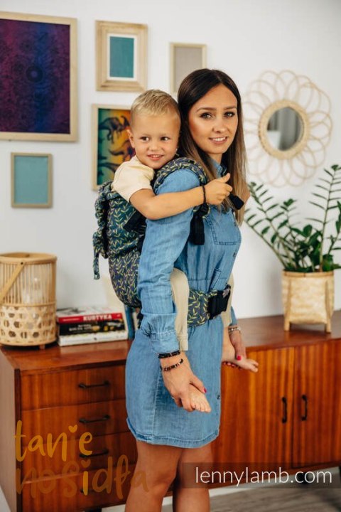 Nosidełko LennyPreschool z tkaniny żakardowej 100% bawełna, rozmiar preschool - ZACZAROWANY ZAKĄTEK - IN BLOOM