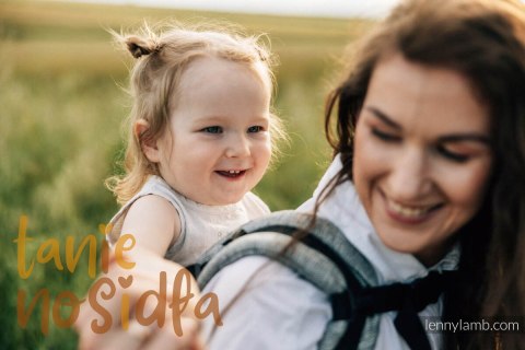 Nosidełko LennyPreschool z tkaniny żakardowej 100% len, rozmiar preschool - ARROW - WAVE