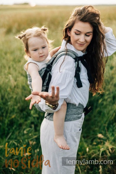 Nosidełko LennyPreschool z tkaniny żakardowej 100% len, rozmiar preschool - ARROW - WAVE
