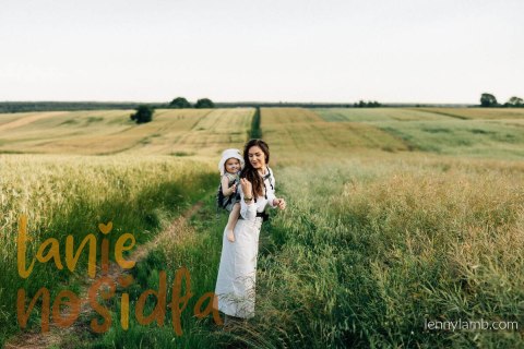 Nosidełko LennyPreschool z tkaniny żakardowej 100% len, rozmiar preschool - ARROW - WAVE