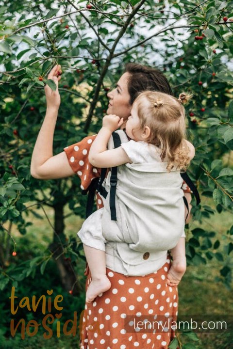 Nosidełko LennyPreschool z tkaniny żakardowej 100% len, rozmiar preschool - ARROW - WHISPER