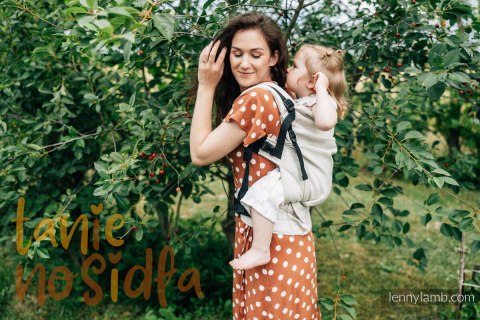 Nosidełko LennyPreschool z tkaniny żakardowej 100% len, rozmiar preschool - ARROW - WHISPER