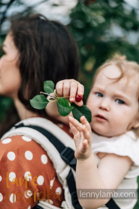 Nosidełko LennyPreschool z tkaniny żakardowej 100% len, rozmiar preschool - ARROW - WHISPER