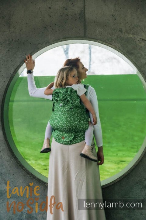 Nosidełko LennyPreschool z tkaniny żakardowej (54% bawełna, 46% TENCEL™), rozmiar preschool - ZACZAROWANY ZAKĄTEK - EVERGREEN