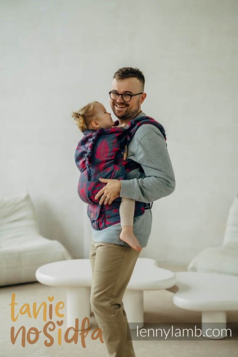 Nosidełko LennyPreschool z tkaniny żakardowej, rozmiar preschool (45% jedwab tussah, 32% bawełna czesana,16% wełna merino, 5% j