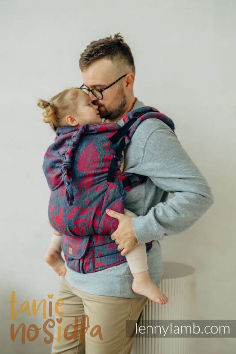 Nosidełko LennyPreschool z tkaniny żakardowej, rozmiar preschool (45% jedwab tussah, 32% bawełna czesana,16% wełna merino, 5% j