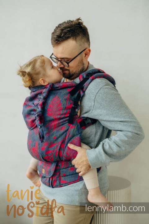 Nosidełko LennyPreschool z tkaniny żakardowej, rozmiar preschool (45% jedwab tussah, 32% bawełna czesana,16% wełna merino, 5% j