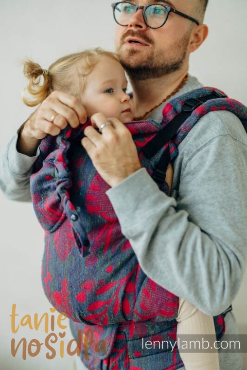 Nosidełko LennyPreschool z tkaniny żakardowej, rozmiar preschool (45% jedwab tussah, 32% bawełna czesana,16% wełna merino, 5% j