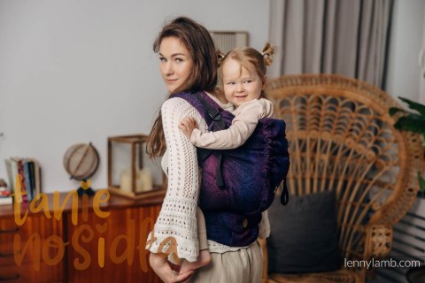 Nosidełko LennyPreschool z tkaniny żakardowej 100% bawełna, rozmiar preschool - DZIKIE WINO - BOUQUET Nosidełko LennyPreschool z tkaniny żakardowej 100% bawełna, rozmiar preschool - DZIKIE WINO - BOUQUET