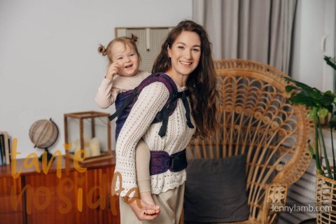 Nosidełko LennyPreschool z tkaniny żakardowej 100% bawełna, rozmiar preschool - DZIKIE WINO - BOUQUET Nosidełko LennyPreschool z tkaniny żakardowej 100% bawełna, rozmiar preschool - DZIKIE WINO - BOUQUET