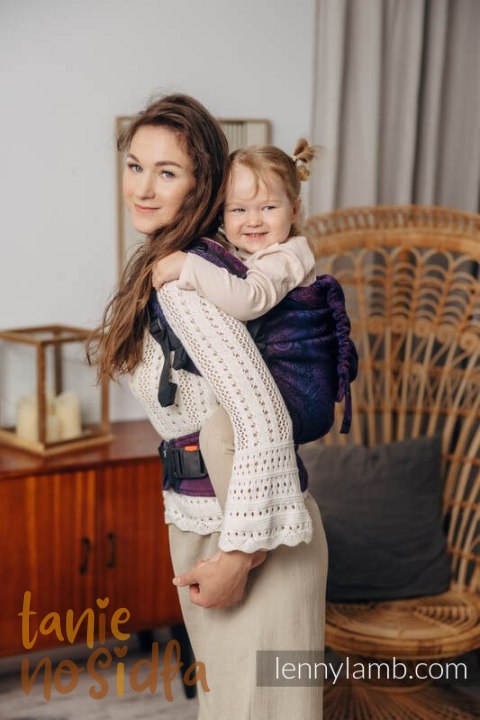 Nosidełko LennyPreschool z tkaniny żakardowej 100% bawełna, rozmiar preschool - DZIKIE WINO - BOUQUET Nosidełko LennyPreschool z tkaniny żakardowej 100% bawełna, rozmiar preschool - DZIKIE WINO - BOUQUET