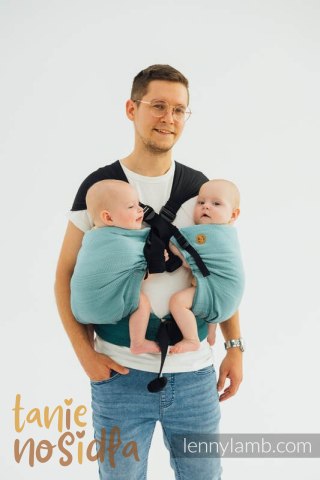 Nosidełko LennyTwin, splot jodełkowy, 100% bawełna , rozmiar standard - MAŁA JODEŁKA OMBRE ZIELEŃ