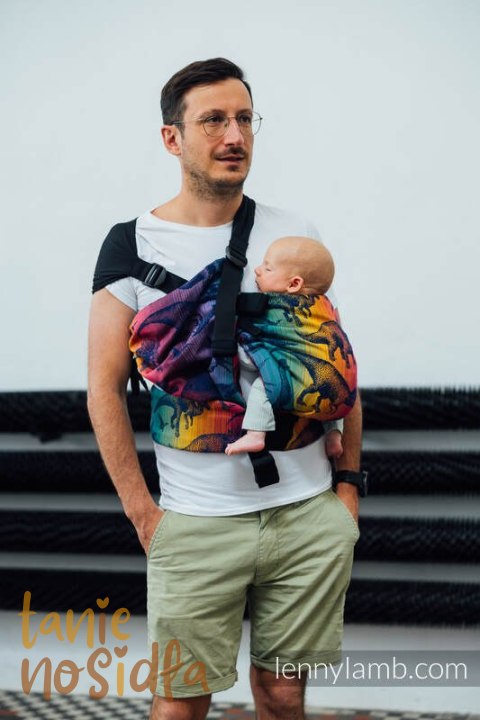 Nosidełko LennyTwin z tkaniny żakardowej 100% bawełna, rozmiar standard - PARK JURAJSKI - NOWA ERA